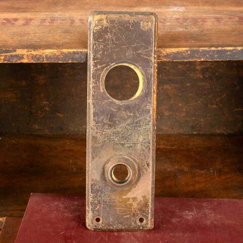#48430 Antique Brass Entry Doorknob Backplate image 2