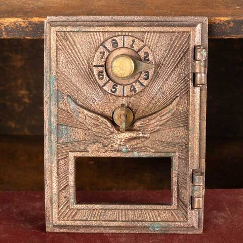 #48475 Salvaged Antique Post Office Box Door image 2