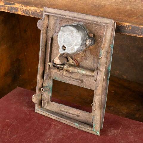 #48475 Salvaged Antique Post Office Box Door image 5