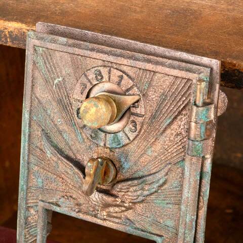 #48475 Salvaged Antique Post Office Box Door image 6