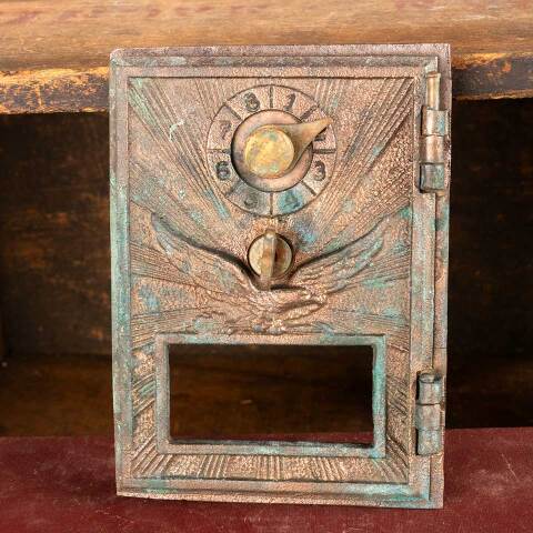 #48475 Salvaged Antique Post Office Box Door image 7