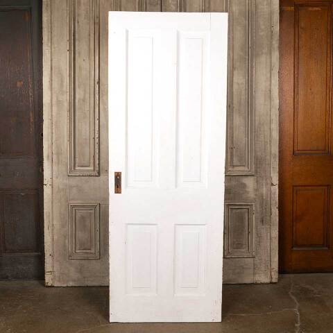 #48509 30x80 Antique 4 Panel Pine Interior Door image 5