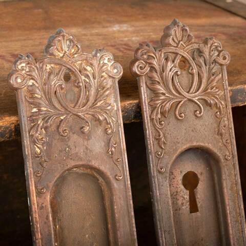 #48521 Antique Corbin Pocket Door Pull Handles image 4