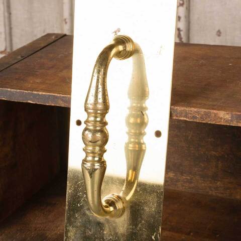 #48539 Salvaged Brass Door Pull Handle Hardware image 2