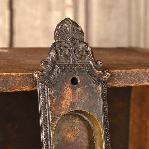 #48610 Antique Bronze Pocket Door Pull Hardware image 3