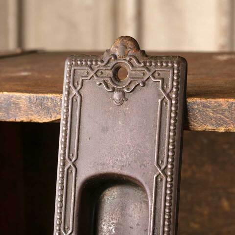 #48614 Antique Metal Pocket Door Pull Hardware image 4