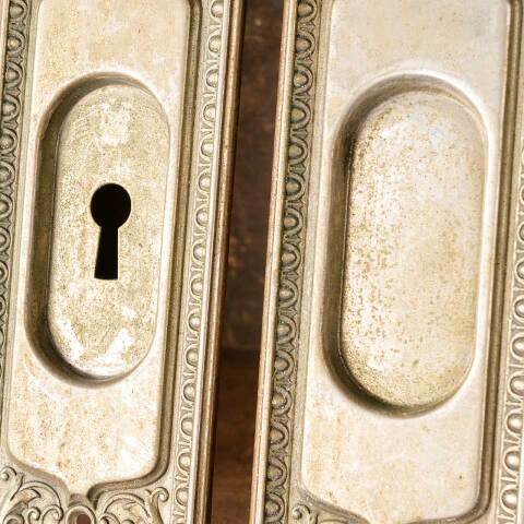 #48616 Antique Corbin Pocket Door Pull Handles image 5
