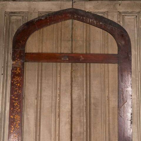 #48677 36x90 Antique Pointed Arch Oak Screen Door image 5