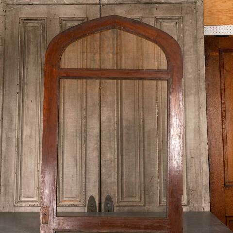 #48677 36x90 Antique Pointed Arch Oak Screen Door image 2