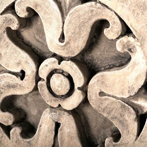 #48703 Plaster Tulip Rosette Medallion Ornament image 3