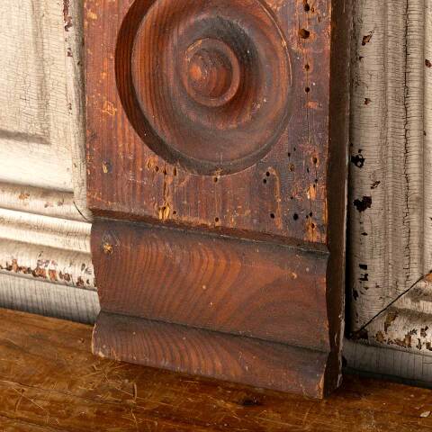 #48720 Salvaged Antique Wood Rosette Trim Block image 3