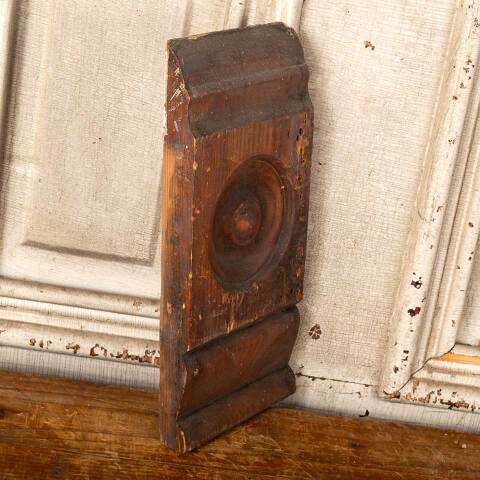 #48720 Salvaged Antique Wood Rosette Trim Block image 4