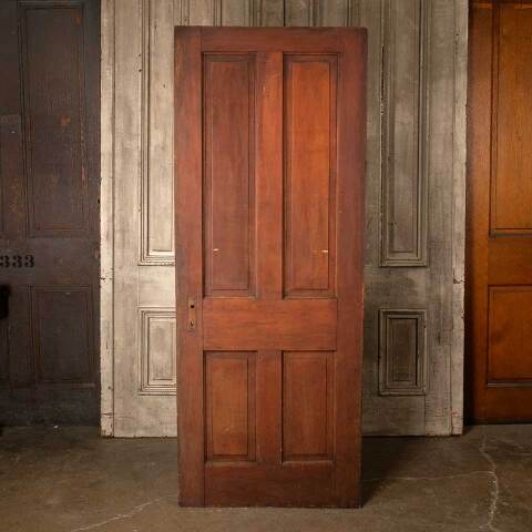 #48722 30x76 Antique 4 Panel Pine Interior Door image 4