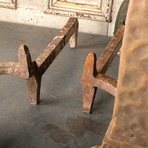 #48848 Arts & Crafts Cast Iron Fireplace Andirons image 4