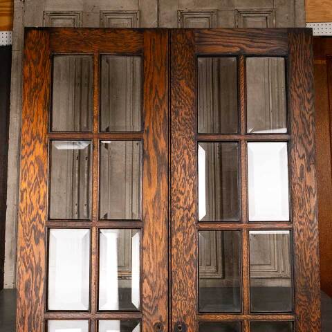 #48854 48x84 Antique Oak 10 Lite French Doors image 2