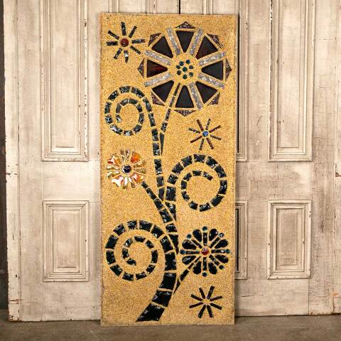 #48870 Vintage Floral Mosaic Stained Glass Window image 4