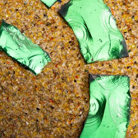 #48870 Vintage Floral Mosaic Stained Glass Window image 3