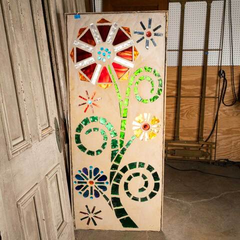 #48870 Vintage Floral Mosaic Stained Glass Window image 6