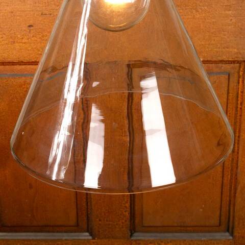 #48874 Salvaged Pendant Light Fixture w/ Glass Shade image 4