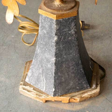 #48972 Vintage Lamp with Metal Flowers image 4