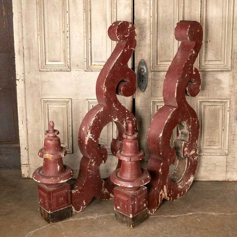 #49042 Salvaged Large Antique Wood Corbel Brackets image 5