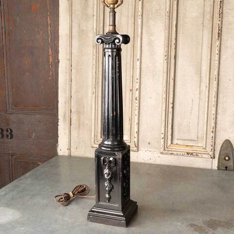 #49049 Vintage Wood Ionic Column Table Lamp image 2