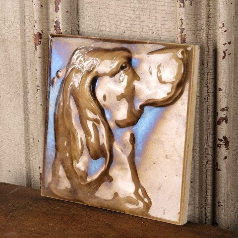 #49076 6x6 Cambridge Encaustic Fireplace Dog Tile image 2