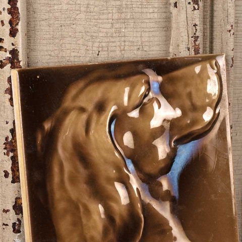 #49076 6x6 Cambridge Encaustic Fireplace Dog Tile image 3