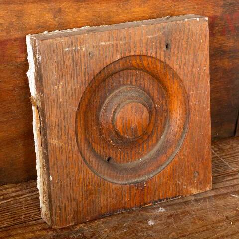 #49083 Antique Wood Rosette Interior Trim Block image 2
