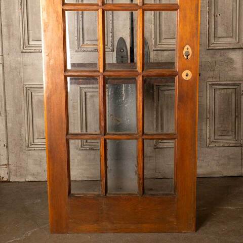 #49110 32x79 Antique 15 Lite Pine French Door image 3
