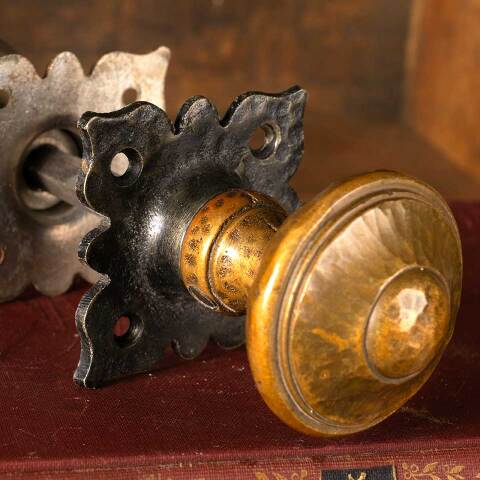 #49147 Antique Tudor Doorknobs Door Hardware Set image 2