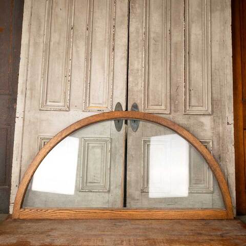 #49277 Antique Arched Oak Transom Window Sash image 5