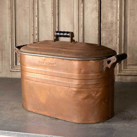 #49321 Antique Copper Boiler with Lid and Handles image 5