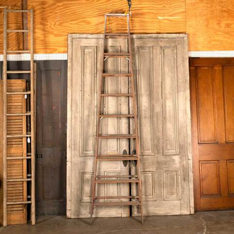 #49416 Vintage 9 Rung Wood A-Frame Step Ladder image 2