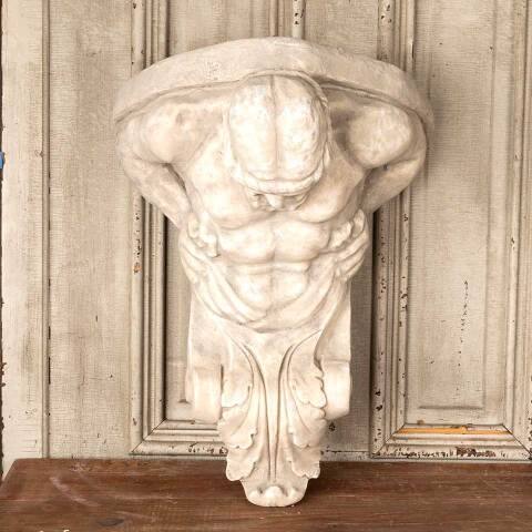 #49533 Cast Plaster Atlas Bracket Wall Hanging image 3