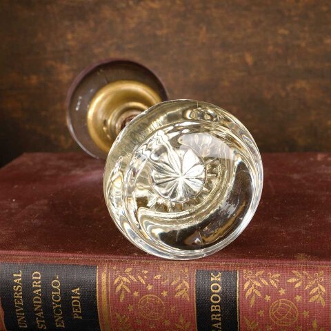 #49545 Antique Round Glass Doorknobs Hardware image 3