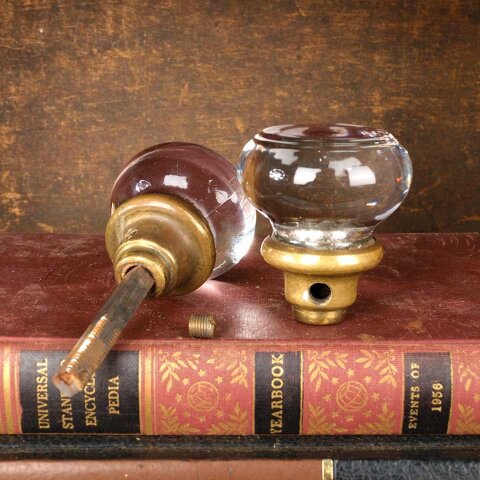 #49545 Antique Round Glass Doorknobs Hardware image 4