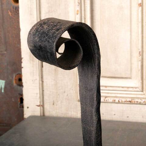 #49623 Antique Wrought Iron Fireplace Andirons image 5