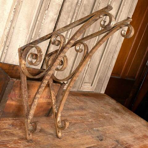 #49628 Pair of Antique Wrought Iron Brackets image 2
