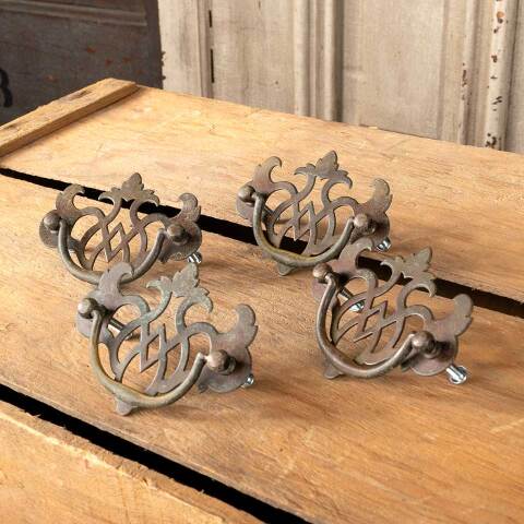 #49684 Vintage Brass Furniture Drawer Bail Pulls image 2