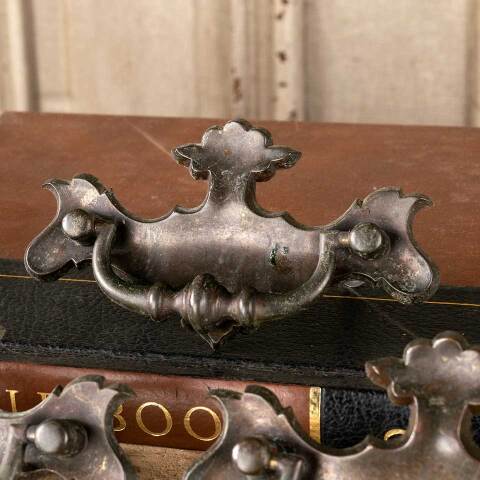 #49697 Vintage Brass Furniture Drawer Bail Pulls image 3