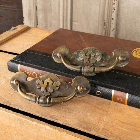 #49704 Vintage Brass Furniture Drawer Bail Pulls image 3