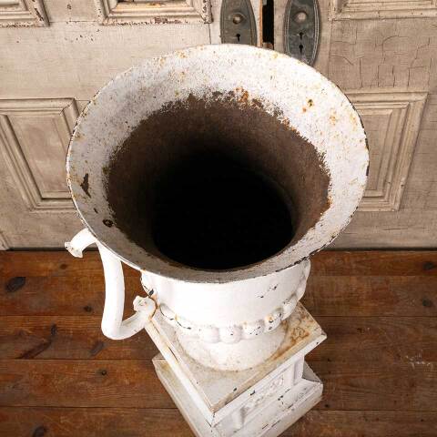 #49710 Antique Cast Iron Planter Urn & Pedestal image 6