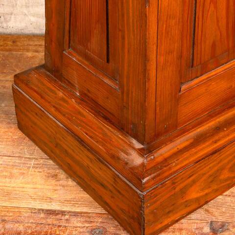 #49783 Antique Tapered Pine & Oak Pedestal Table image 5