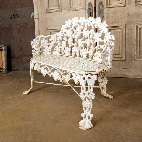 #49786 Antique Painted Cast Iron Garden Bench image 5