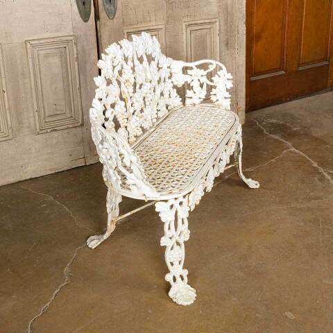 #49786 Antique Painted Cast Iron Garden Bench image 7