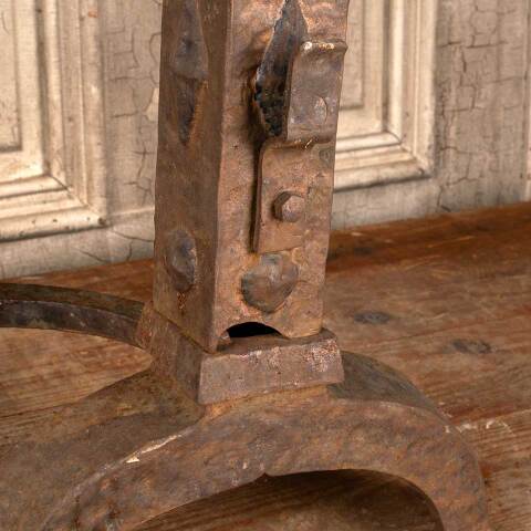 #49790 Antique Large Cast Iron Fireplace Andirons image 3