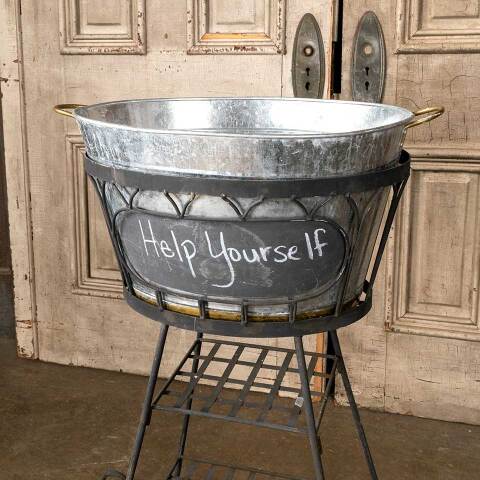 #49792 Metal Stand with Ice Bucket Planter image 2