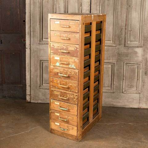 #49831 Antique Oak Card Catalog Filing Cabinet image 3