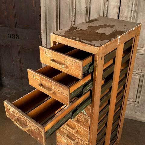 #49831 Antique Oak Card Catalog Filing Cabinet image 4